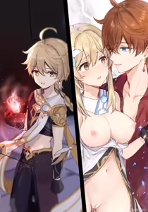 Page 29 of Tarutariya ni joushiki kaihen suimin o kakerare, ecchi shoubu shite kureru Hotaru-chan no ecchi manga ③ (Genshin Impact) | 被达达利亚用常识改变催眠，并与其展开H对决的荧色色漫画 - preview thumbnail