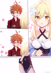 Page 12 of Hotaru-chan ga massaaji de Taru ni sokuo chi icharabu manga (Genshin Impact) | 荧被达达利亚的按摩手法瞬间攻陷的恩爱色色漫画 - preview thumbnail