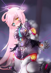 小鸟游星野抵抗着使她转化为PMC士兵的触手服 - hentai manga cover image