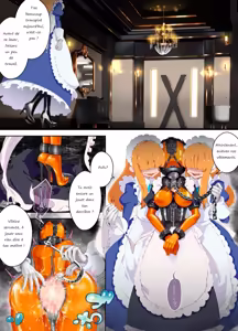 Page 12 of dNJ - Une femme de ménage travaillant dans une combinaison spéciale en caoutchouc + Attachons la femme de ménage en caoutchouc et le chien coquin et jouons avec eux. - preview thumbnail