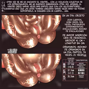 Page 47 of Lufa, la cazadora de dinosaurios gigantes ~El cuerpo más fuerte y entrenado termina convirtiéndose en una bolsa de gestación para dinosaurios~ - preview thumbnail
