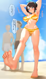 Page 3 of sbr 浜辺でボディペイント露出❤仰け反りチクビアクメ - preview thumbnail