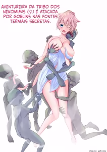 A Aventureira Nekomimi é Atacada por Goblins em uma Fonte Termal Secreta — hentai manga cover on Fhentai