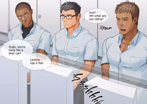The man with glasses is unexpectedly big cocks — hentai manga cover on Fhentai