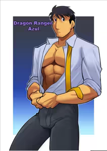 Dragon Ranger Ao Hen + Aka Hen Bangai | Dragon Ranger Azul — hentai manga cover on Fhentai